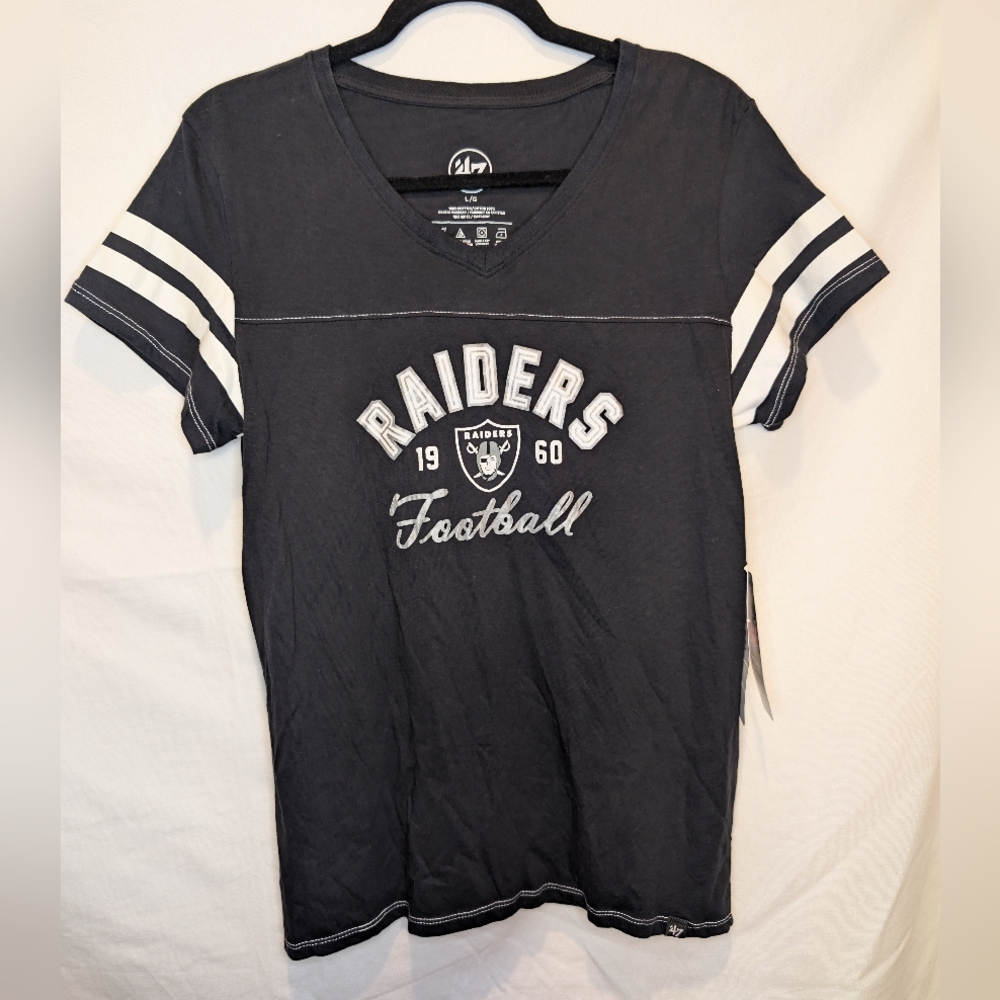 🏴‍☠️ Las Vegas Raiders Women’s Tee by ’47 Brand - Size L | New with Tags